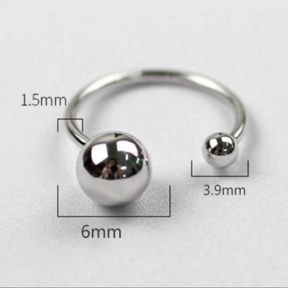 NEW 925 STERLING SILVER BEAD BALL ADJUSTABLE RING, CUTE RING, SHINY RING. - Picture 7 of 7